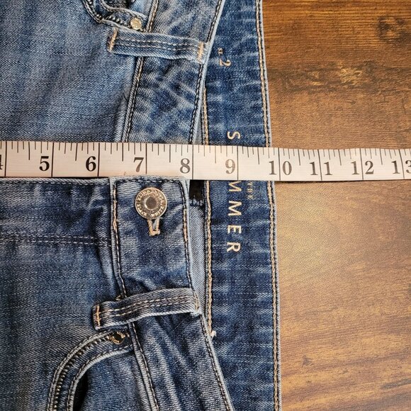 WHBM Jeans Size 2 The Skimmer Skinny Embroidered Zip Low Rise Medium Light Wash - Picture 8 of 10